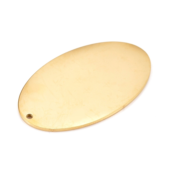 

PandaHall 304 Stainless Steel Pendants, Manual Polishing, Stamping Blank Tag, Laser Cut, Oval, Golden, 35x21x1mm, Hole: 1mm 304 Stainless...