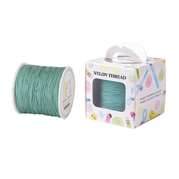 

PandaHall Nylon Thread, Dark Sea Green, 0.8mm, about 98.43yards/roll(90m/roll) Nylon Green