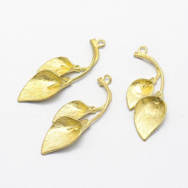 

PandaHall Brass Peg Bails Pendants, For Half Drilled Beads, Lead Free & Cadmium Free & Nickel Free, Leaf, Raw(Unplated), 38x12x4.5mm, Hole...