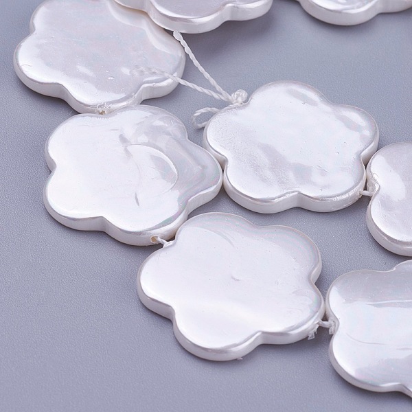 

PandaHall Shell Pearl Beads Strands, Flower, White, 23x23.5~24x3mm, Hole: 0.7mm, about 9pcs/strand, 7.9 inch(20.25cm) Shell Pearl Flower...