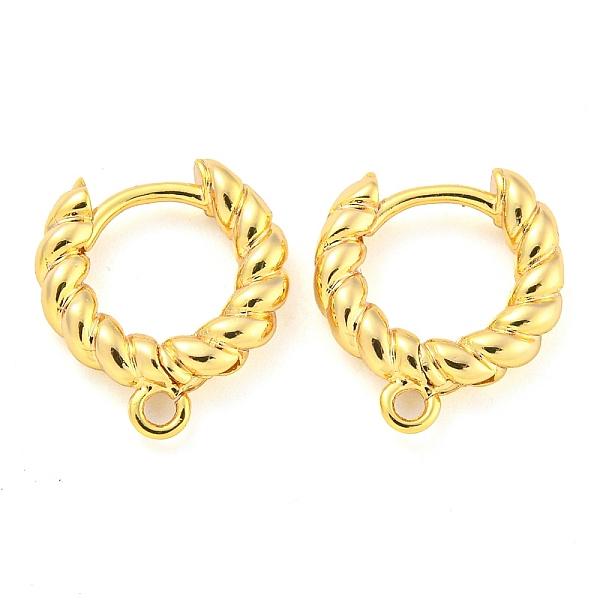 

PandaHall Brass Hoop Earring Findings with Latch Back Closure, Ring, Real 18K Gold Plated, 13.5x12x2.5mm, Hole: 1.2mm, Pin: 0.7mm Brass