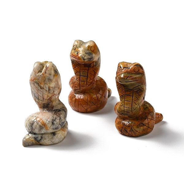 

PandaHall Natural Crazy Agate Display Decoration, Snake, 27~30.5x33~35.5x53~54mm Crazy Agate Snake