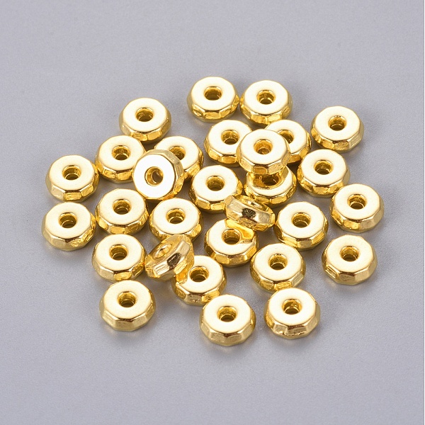 

PandaHall Tibetan Style Alloy Beads, Lead Free & Cadmium Free, Rondelle, Golden Color, about 8mm in diameter, 3mm thick, hole: 2mm Alloy...