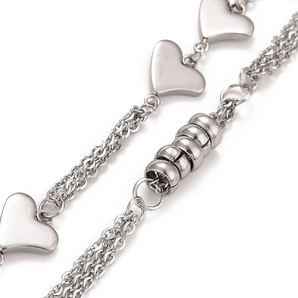 304 Bracelet Acier Inoxydable Lien Coeur Pour Femme