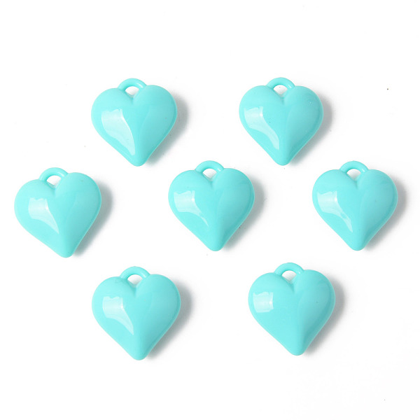 

PandaHall Opaque Acrylic Pendants, Heart, Turquoise, 23x21.5x9mm, Hole: 2mm Acrylic Heart Green