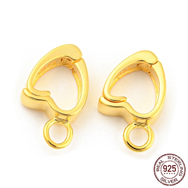 

PandaHall 925 Sterling Silver Hinged Pendant Bails, Enhancer Shortener Bails with Loops, Long-Lasting Plated, with 925 Stamp, Real 18K Gold...