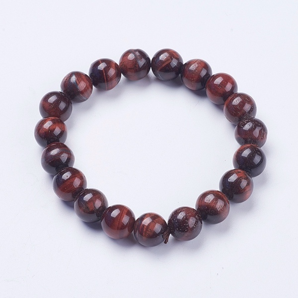 

PandaHall Natural Tiger Eye Beaded Stretch Bracelets, Round, 2-1/8 inch(53mm) Tiger Eye