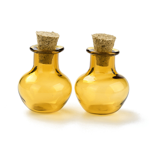 

PandaHall Round Glass Cork Bottles Ornament, Glass Empty Wishing Bottles, DIY Vials for Pendant Decorations, Gold, 1.8x2.3cm Glass Round...