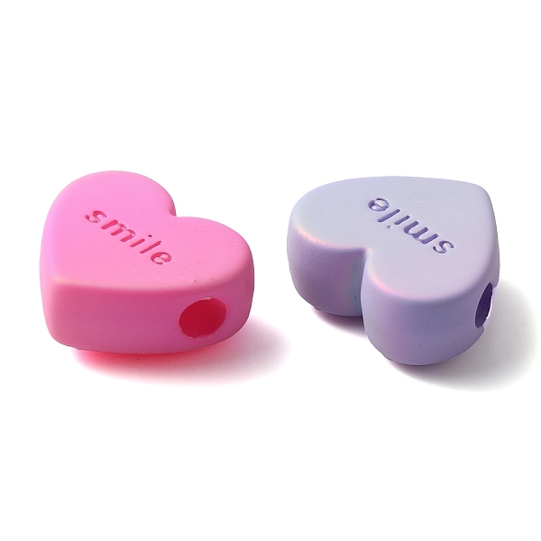 

PandaHall Acrylic Beads, Rubberized Style, Heart, Mixed Color, 15x17x7.5mm, Hole: 3mm Acrylic Heart Multicolor