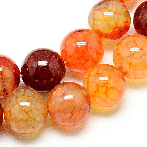 

PandaHall Natural Dragon Veins Agate Beads Strands, Dyed, Round, Dark Orange, 8mm, Hole: 1mm, about 48pcs/strand, 14.96 inch Dragon Veins...