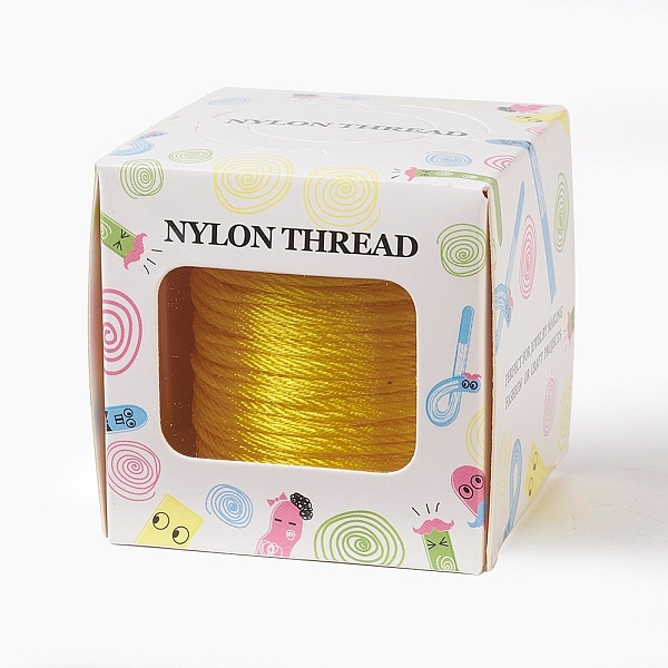 

PandaHall Nylon Thread, Gold, 1.0mm, about 49.21 yards(45m)/roll Nylon Gold