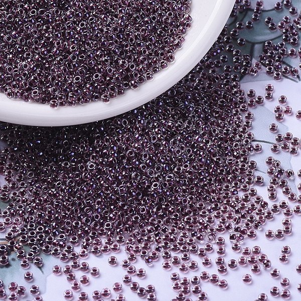 

PandaHall MIYUKI Round Rocailles Beads, Japanese Seed Beads, (RR3208) Magic Purple Cranberry Lined Crystal, 11/0, 2x1.3mm, Hole: 0.8mm...