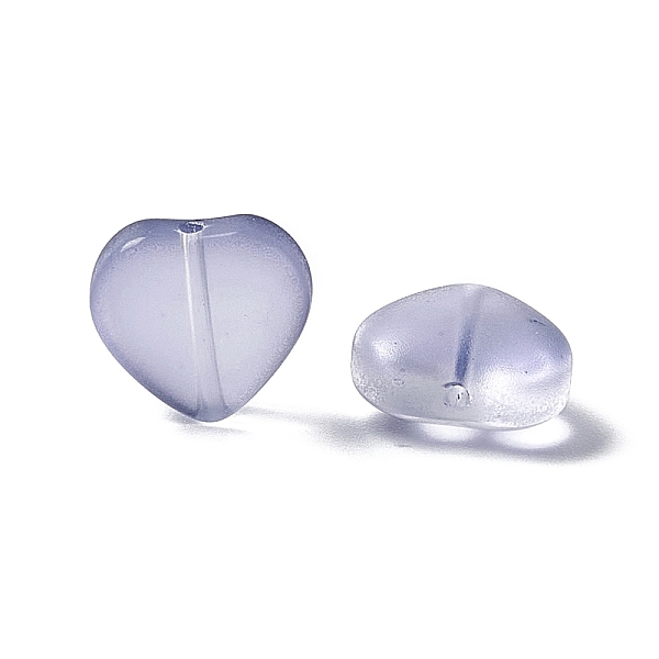 

PandaHall Electroplate Frosted Glass Bead, Heart, Light Steel Blue, 10x10x5mm, Hole: 1mm Glass Heart