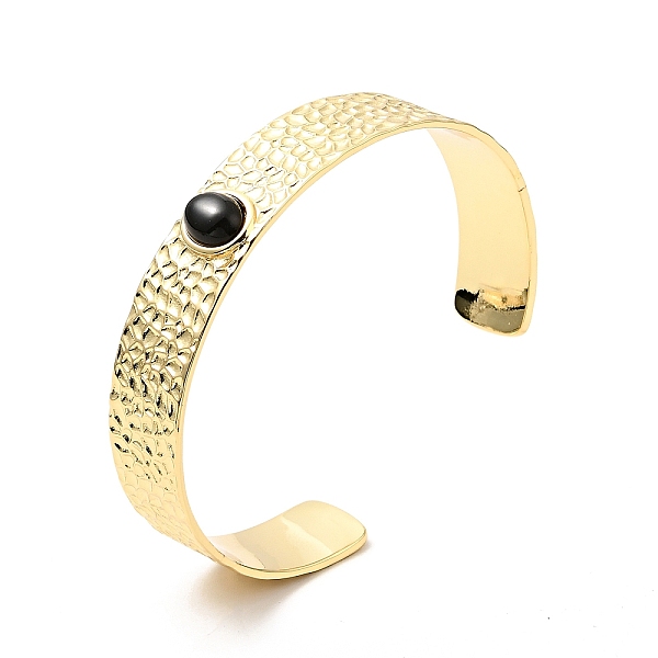 

PandaHall Black Cubic Zirconia Oval Open Cuff Bangle, Brass Flat Band Bangle for Women, Cadmium Free & Nickel Free & Lead Free, Real 18K...