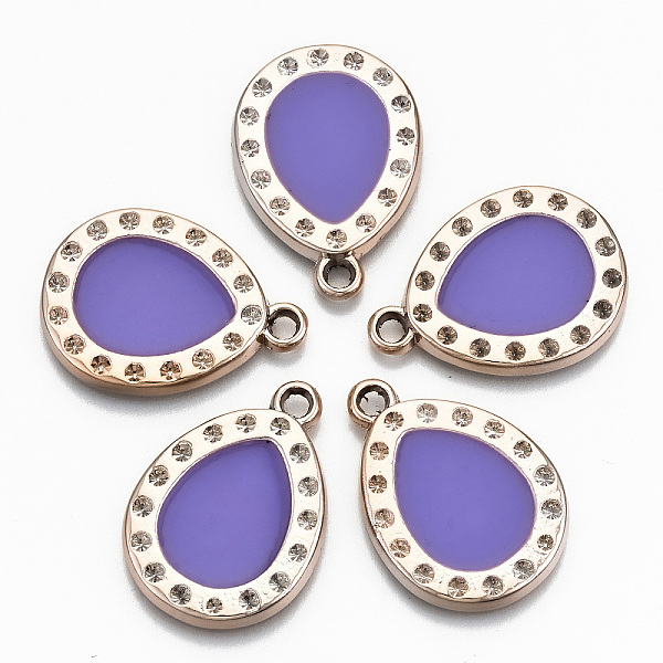 

PandaHall UV Plating Acrylic Pendant Rhinestone Settings, with Enamel, Teardrop, Light Gold, Medium Orchid, Fit for 2mm Rhinestone ...