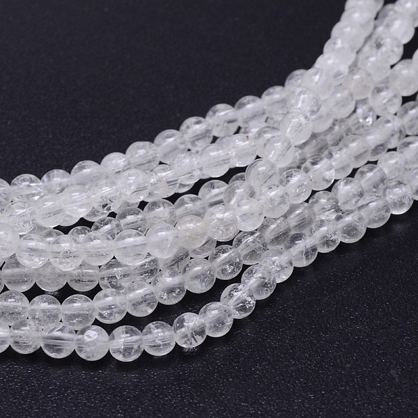 

PandaHall Natural Quartz Crystal Round Beads Strands, Rock Crystal Beads, 8mm, Hole: 1mm, about 46pcs/strand, 15 inch Quartz Crystal Round