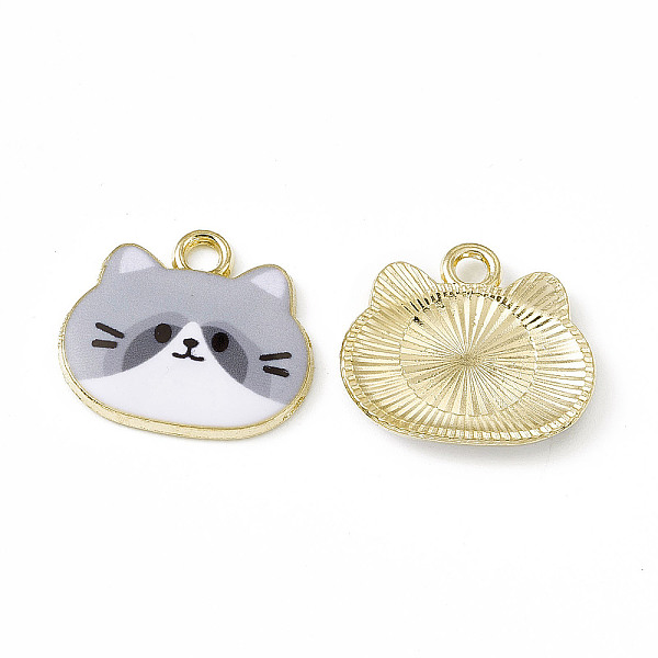 

PandaHall Painted Alloy Pendants, Cat Charm, Cadmium Free & Nickel Free & Lead Free, Golden, Gray, 18x20x2.5mm, Hole: 2.3mm Alloy Cat Shape...