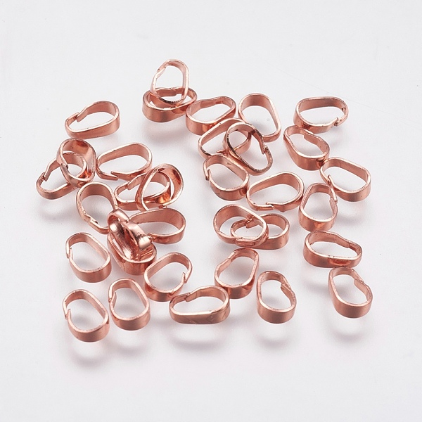 

PandaHall Brass Snap on Bails, Long-Lasting Plated, Real Rose Gold Plated, 7x5x2mm, Hole: 3.5x6mm Brass
