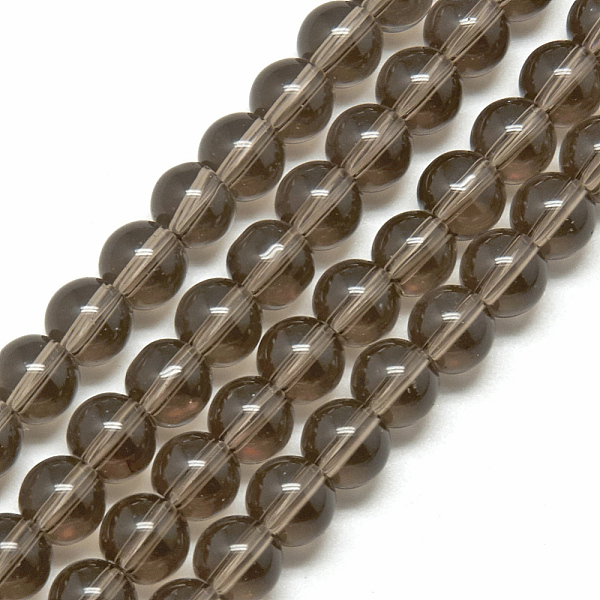 

PandaHall Glass Beads Strands, Round, Dark Khaki, 4mm, Hole: 0.5mm, about 84pcs/strand, 13 inch Glass Round Yellow