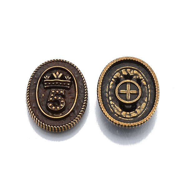 

PandaHall Rack Plating Alloy Cabochons, Cadmium Free & Nickel Free & Lead Free, Oval with Number.5, Antique Bronze, 18x14.5x3mm Alloy Oval
