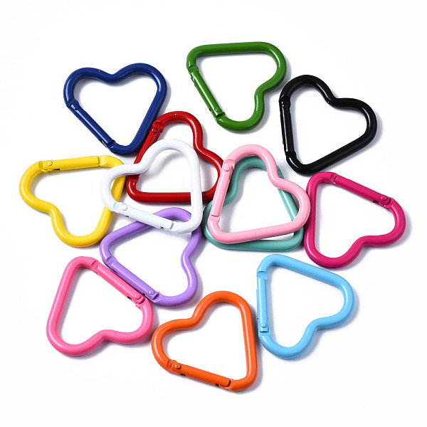 

PandaHall Aluminum Spring Gate Rings, Heart, Mixed Color, 40.5x43x4.5mm, Inner Diameter: 28x34mm Aluminum Multicolor