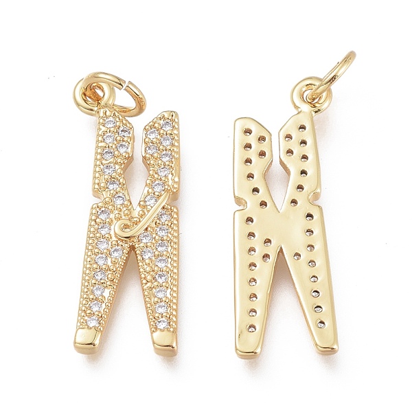 

PandaHall Brass Micro Pave Clear Cubic Zirconia Pendants, with Jump Ring, Letter H, Real 18K Gold Plated, 22x7.5x2mm, Hole: 3mm, Jump Ring...
