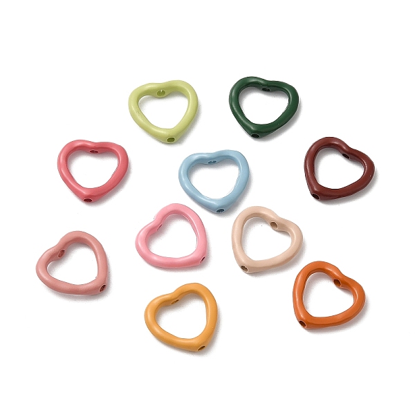 

PandaHall Spray Painted Alloy Bead Frame, Lead Free & Cadmium Free, Heart, Mixed Color, 13x14x3.3mm, Hole: 1.4mm Alloy Heart Multicolor