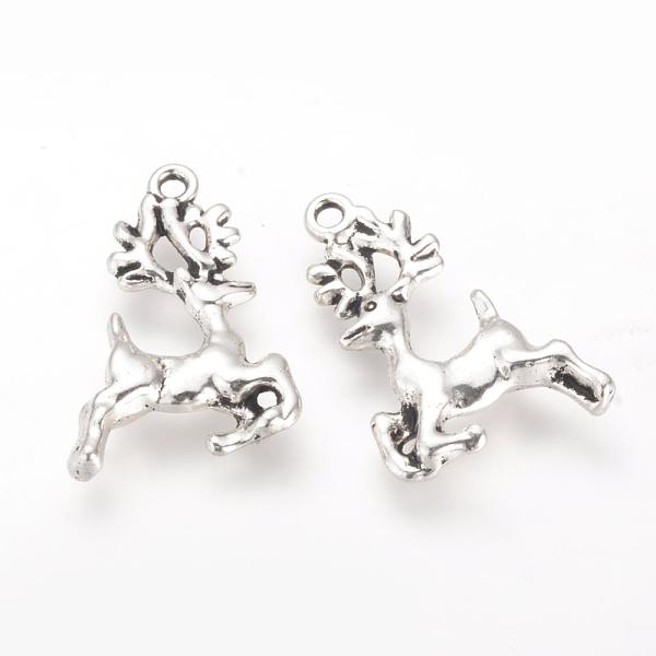 

PandaHall Tibetan Style Alloy Pendants, Cadmium Free & Lead Free, Christmas Reindeer/Stag, Antique Silver, 22.5x16x3mm, Hole: 1.5mm, about...