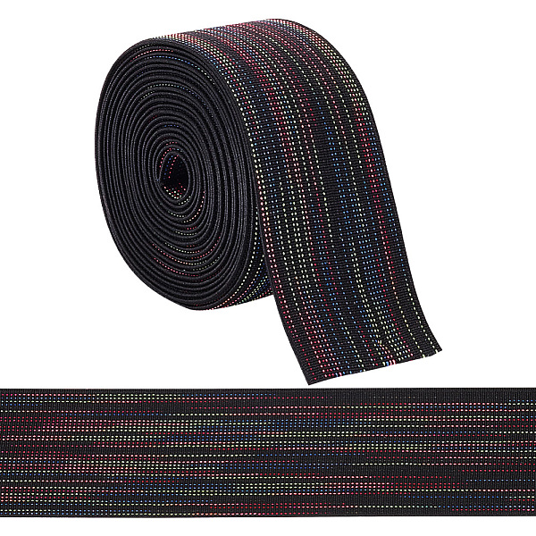 

PandaHall BENECREAT 3 Yards Polyester Elastic Bands, Flat Wide Thick Elastic Cord, for DIY Accessories, Colorful, 40mm, about 3.00 Yards...