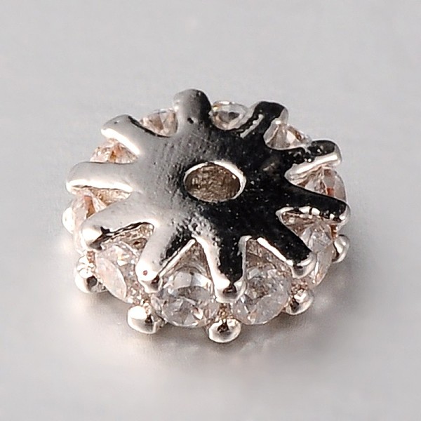 

PandaHall Brass Micro Pave Cubic Zirconia Spacer Beads, Flat Round, Cadmium Free & Lead Free, Clear, Platinum, 6x2mm, Hole: 1mm Brass+Cubic...
