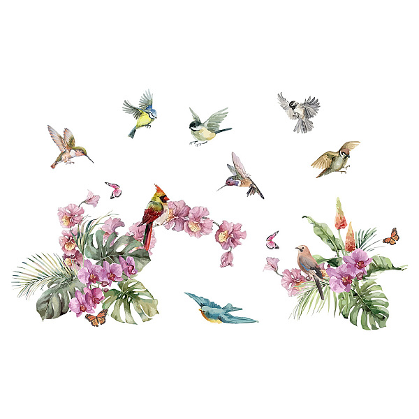 

PandaHall PVC Wall Stickers, Wall Decoration, Bird Pattern, 390x1180mm Plastic Bird