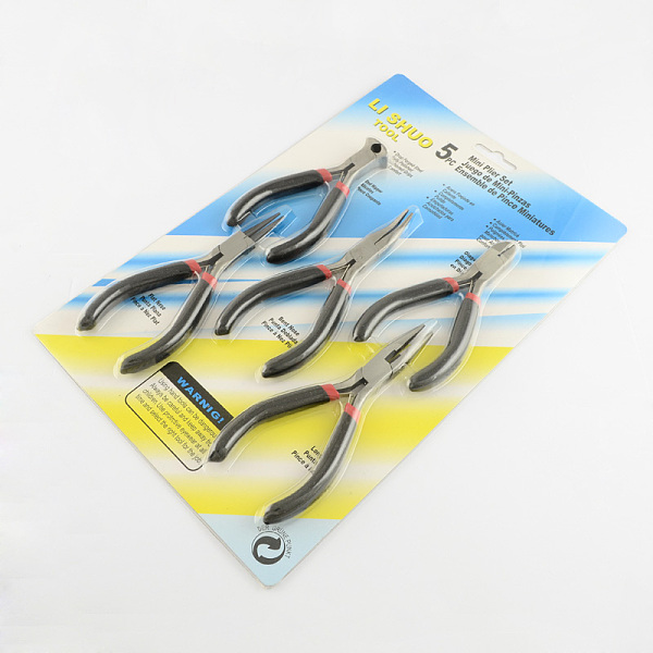 

PandaHall 45# Carbon Steel DIY Jewelry Tool Sets: Round Nose Pliers, Wire Cutter Pliers, End Cutting Pliers, Side Cutting Plier and Bent..., Black