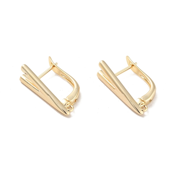 

PandaHall V-shaped Rack Plating Brass Hoop Earring Findings with Latch Back Closure, with Horizontal Loop, Long-Lasting Plated, Cadmium Free...