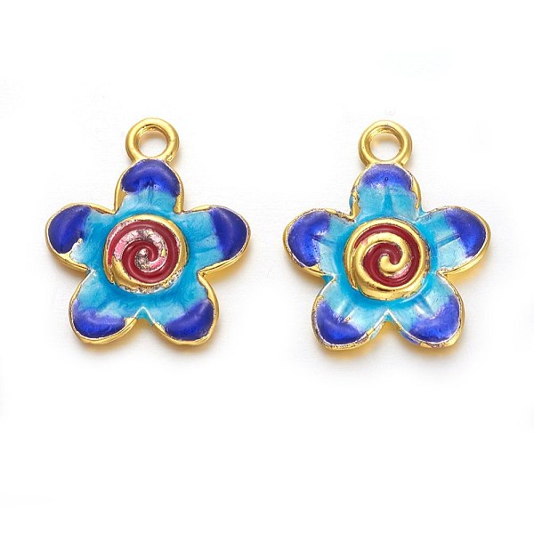 

PandaHall Alloy Enamel Pendants, Flower, Golden, 22.5~23x19x3mm, Hole: 2.5mm Alloy+Enamel Flower