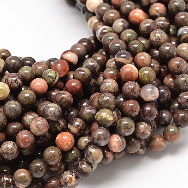 

PandaHall Natural Rainforest Agate Round Bead Strands, 6mm, Hole: 1mm, about 62pcs/strand, 15.7 inch Natural Agate Round