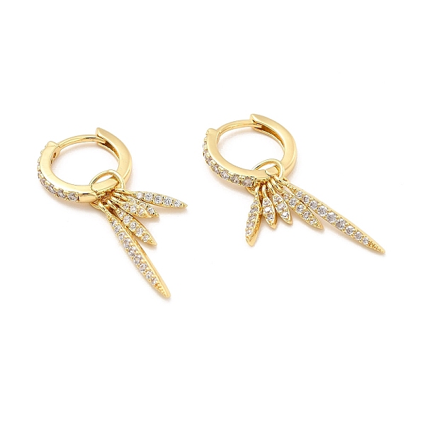 

PandaHall Clear Cubic Zirconia Leaf Dangle Hoop Earrings, Brass Jewelry for Women, Cadmium Free & Lead Free, Real 18K Gold Plated, 34.5mm...