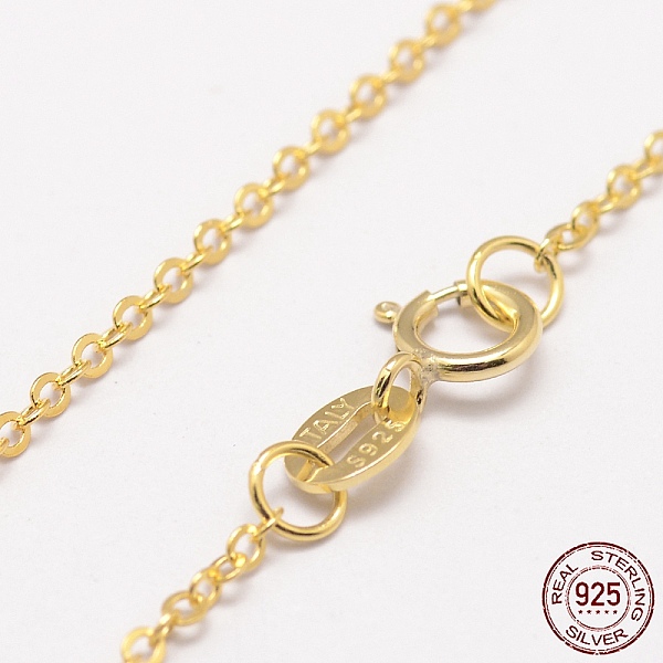 

PandaHall 925 Sterling Silver Cable Chains Necklaces, with Spring Ring Clasps, Golden, 16.14 inch(41cm) Sterling Silver