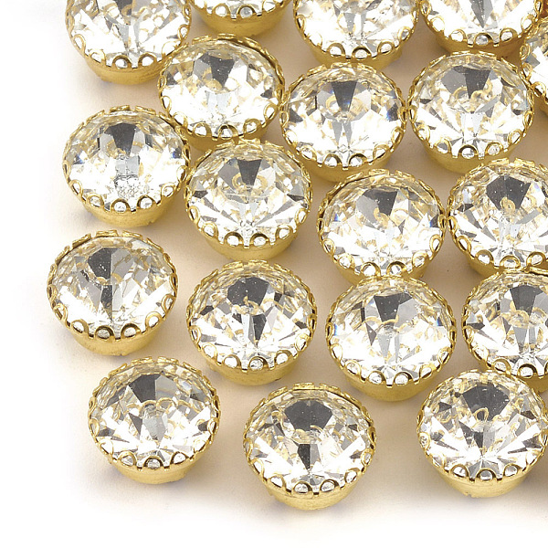 

PandaHall Sew On Rhinestone, Glass Rhinestone, with Brass Prong Settings, Garments Accessories, Flat Round, Golden, Crystal, 9x6mm, hole..., Clear