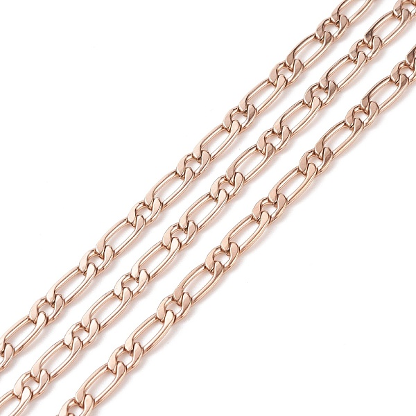 

PandaHall Ion Plating(IP) 304 Stainless Steel Mother-Son Chains, Unwelded, Decorative Chain, Rose Gold, 4.5x11x1.2mm, 4.9x6x1.2mm 304...