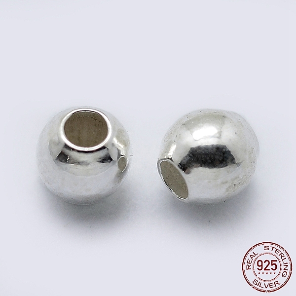 

PandaHall 925 Sterling Silver Spacer Beads, Round, Silver, 3mm, Hole: 1~1.2mm, about 200pcs/10g Sterling Silver Round Silver