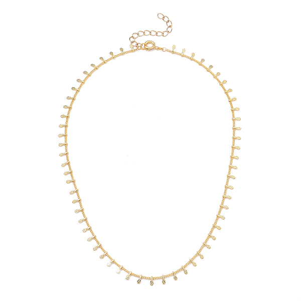 

PandaHall Brass Curb Chain Necklaces, with Charms and Spring Ring Clasps, Golden, 16.14 inch(41cm), 1.2mm Brass