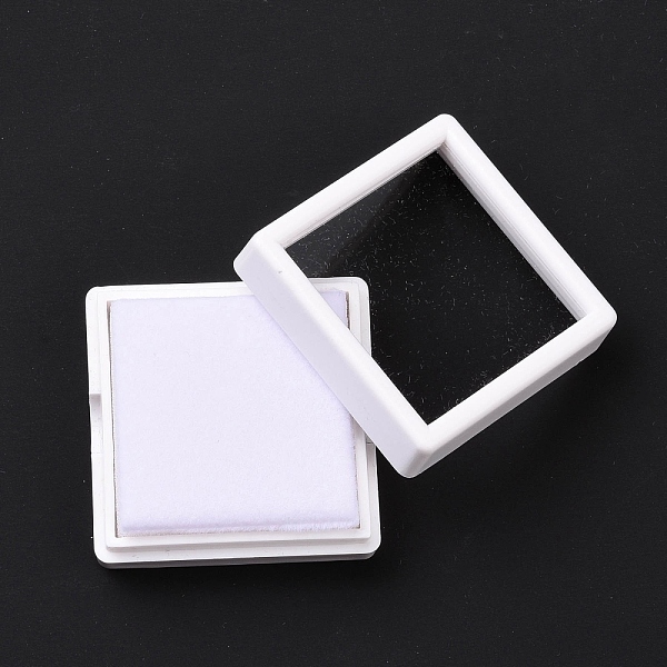 

PandaHall Square Plastic Diamond Presentation Boxes, Small Jewelry Show Cases, with Clear Acrylic Windows and Sponge Mat Inside, White...