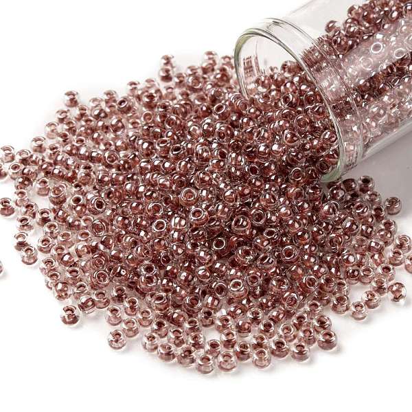 

PandaHall TOHO Round Seed Beads, Japanese Seed Beads, (342) Inside Color Crystal/Indian Red Lined, 8/0, 3mm, Hole: 1mm, about 222pcs/bottle...