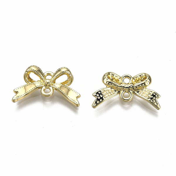 

PandaHall Rack Plating Alloy Connector Charms, Cadmium Free & Lead Free, Bowknot, Light Gold, 12x20x3.5mm, Hole: 1.5mm Alloy Bowknot