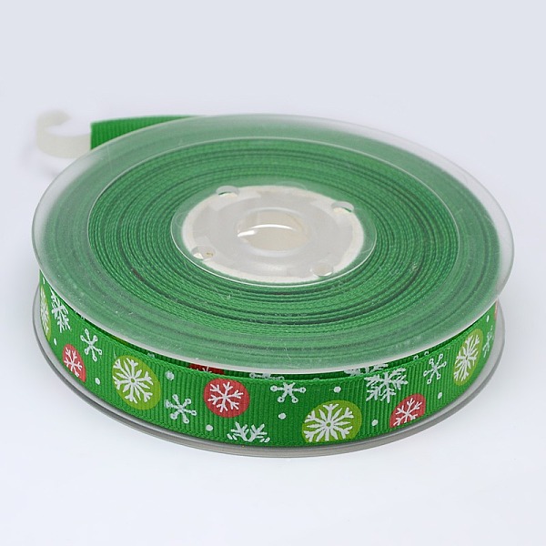 

PandaHall Christmas Snowflake Printed Grosgrain Ribbon for Christmas Gift Package, Green, 1 inch(25mm), about 100yards/roll(91.44m/roll)...