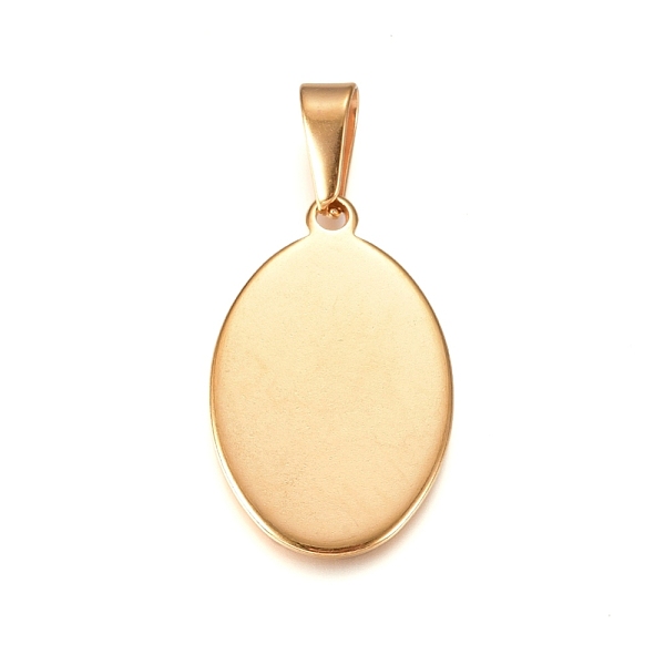 

PandaHall 304 Stainless Steel Pendants, Stamping Blank Tag, Oval, Golden, 31.5x20x1.5mm, Hole: 10x4.5mm 304 Stainless Steel Oval