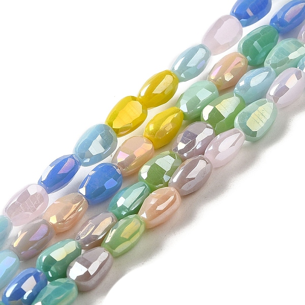 

PandaHall Electroplate Glass Beads Strands, AB Color Plated, Faceted, Teardrop, Colorful, 6.5x4.5x3.5mm, Hole: 0.7mm, about 65pcs/strand..., Multicolor