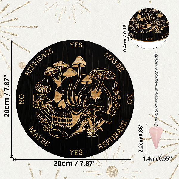 

PandaHall AHADEMAKER Dowsing Divination Supplies Kit, Including PVC Plastic Pendulum Board, 304 Stainless Steel Cable Chain Necklaces...