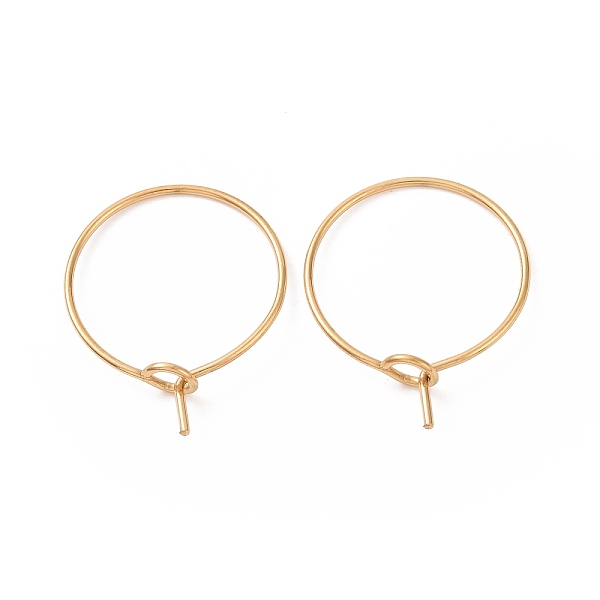 

PandaHall Ion Plating(IP) 316L Surgical Stainless Steel Hoop Earring Findings, Wine Glass Charms Findings, Golden, 15x0.7mm, 21 Gauge 316L...