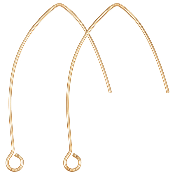 

PandaHall Beebeecraft 1 Box 50Pcs V Shaped Earring Hooks 18K Gold Plated Brass Ear Wire Hooks with Loop French Earring Hooks for DIY...